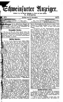 Schweinfurter Anzeiger Freitag 16. November 1877