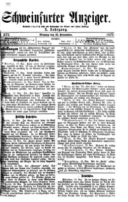 Schweinfurter Anzeiger Montag 19. November 1877