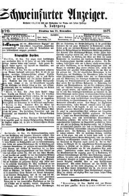 Schweinfurter Anzeiger Dienstag 20. November 1877