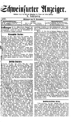 Schweinfurter Anzeiger Mittwoch 21. November 1877