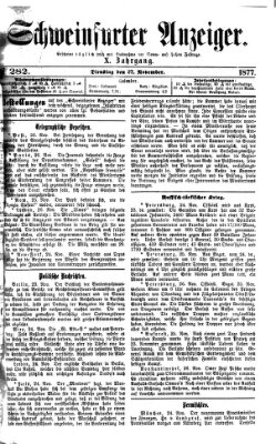 Schweinfurter Anzeiger Dienstag 27. November 1877