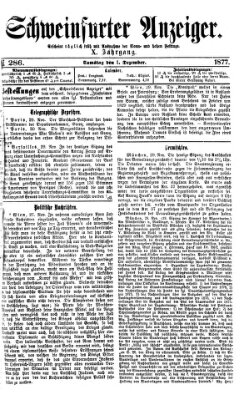 Schweinfurter Anzeiger Samstag 1. Dezember 1877