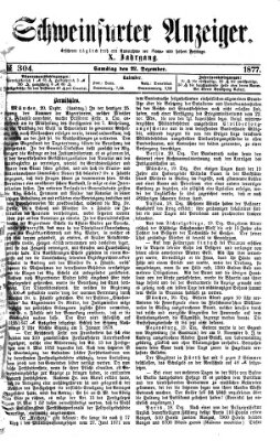 Schweinfurter Anzeiger Samstag 22. Dezember 1877