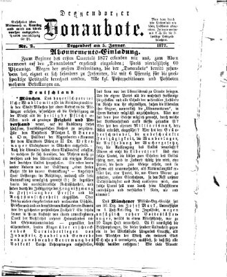 Deggendorfer Donaubote Freitag 5. Januar 1877