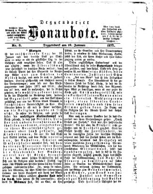 Deggendorfer Donaubote Mittwoch 10. Januar 1877