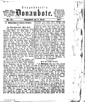 Deggendorfer Donaubote Mittwoch 11. April 1877