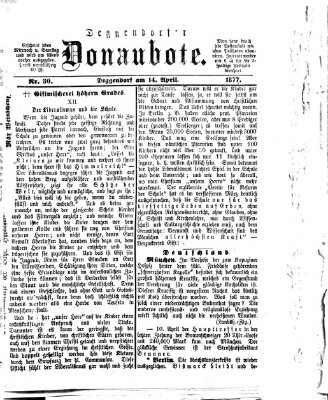 Deggendorfer Donaubote Samstag 14. April 1877