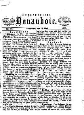 Deggendorfer Donaubote Mittwoch 16. Mai 1877