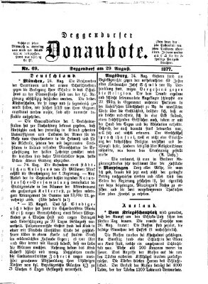 Deggendorfer Donaubote Mittwoch 29. August 1877