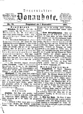 Deggendorfer Donaubote Samstag 1. September 1877