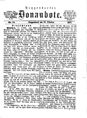 Deggendorfer Donaubote Samstag 20. Oktober 1877