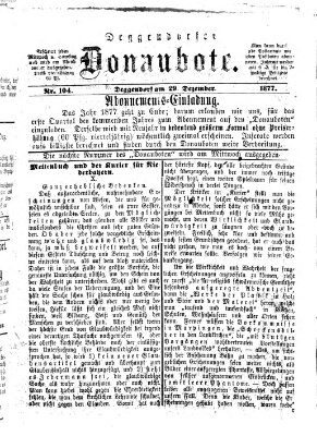 Deggendorfer Donaubote Samstag 29. Dezember 1877