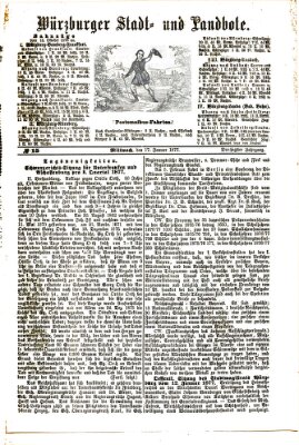 Würzburger Stadt- und Landbote Mittwoch 17. Januar 1877