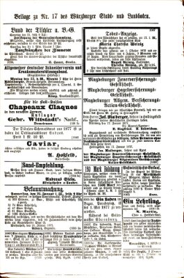 Würzburger Stadt- und Landbote Freitag 19. Januar 1877