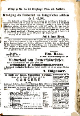 Würzburger Stadt- und Landbote Samstag 27. Januar 1877