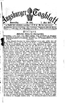 Augsburger Tagblatt Donnerstag 3. Mai 1877