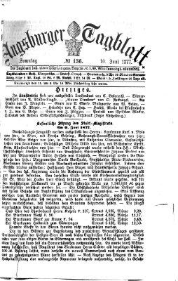 Augsburger Tagblatt Sonntag 10. Juni 1877