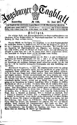 Augsburger Tagblatt Donnerstag 14. Juni 1877