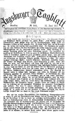 Augsburger Tagblatt Samstag 16. Juni 1877