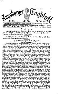 Augsburger Tagblatt Sonntag 29. Juli 1877