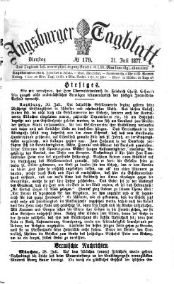 Augsburger Tagblatt Dienstag 31. Juli 1877