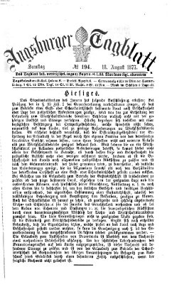 Augsburger Tagblatt Samstag 18. August 1877