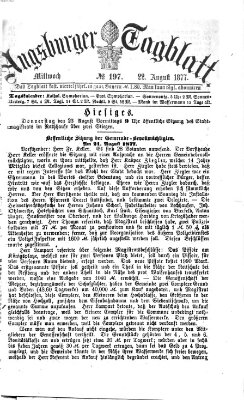 Augsburger Tagblatt Mittwoch 22. August 1877