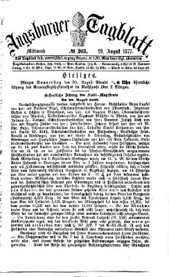 Augsburger Tagblatt Mittwoch 29. August 1877