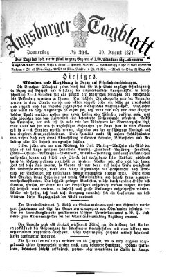 Augsburger Tagblatt Donnerstag 30. August 1877