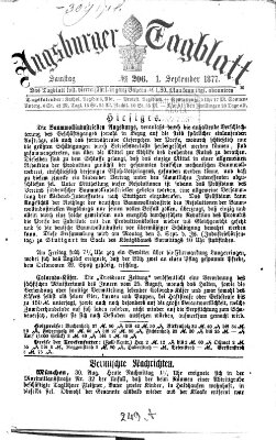Augsburger Tagblatt Samstag 1. September 1877