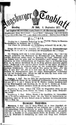 Augsburger Tagblatt Dienstag 4. September 1877