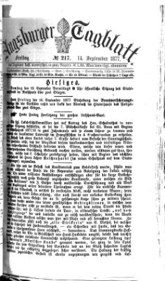 Augsburger Tagblatt Freitag 14. September 1877