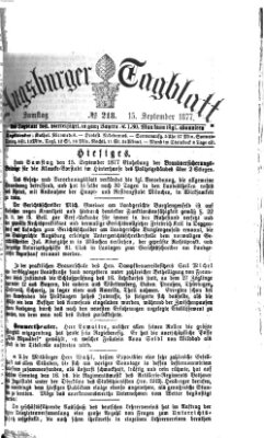 Augsburger Tagblatt Samstag 15. September 1877