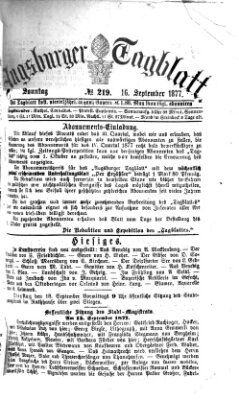 Augsburger Tagblatt Sonntag 16. September 1877