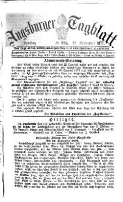 Augsburger Tagblatt Sonntag 23. September 1877