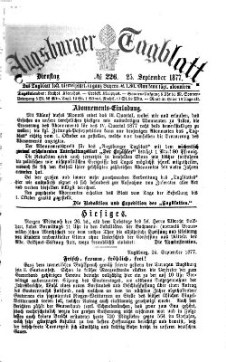 Augsburger Tagblatt Dienstag 25. September 1877