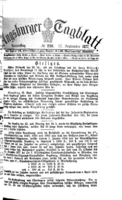 Augsburger Tagblatt Donnerstag 27. September 1877