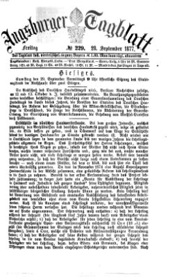 Augsburger Tagblatt Freitag 28. September 1877