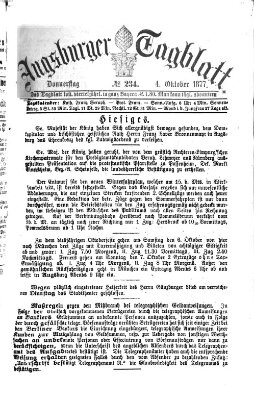 Augsburger Tagblatt Donnerstag 4. Oktober 1877