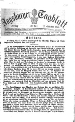 Augsburger Tagblatt Freitag 12. Oktober 1877