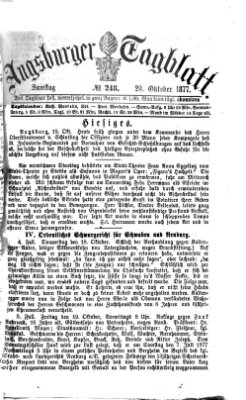 Augsburger Tagblatt Samstag 20. Oktober 1877