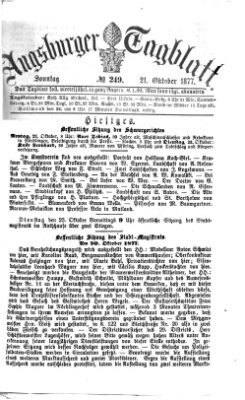 Augsburger Tagblatt Sonntag 21. Oktober 1877