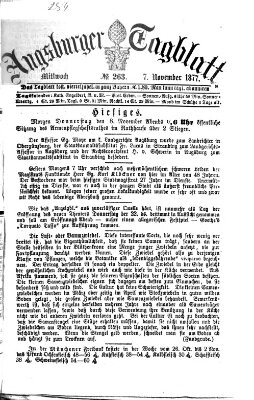 Augsburger Tagblatt Mittwoch 7. November 1877