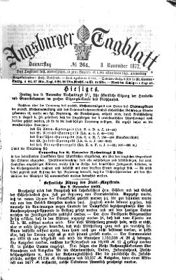 Augsburger Tagblatt Donnerstag 8. November 1877