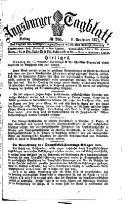 Augsburger Tagblatt Freitag 9. November 1877