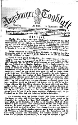 Augsburger Tagblatt Samstag 10. November 1877