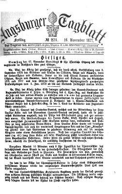 Augsburger Tagblatt Freitag 16. November 1877