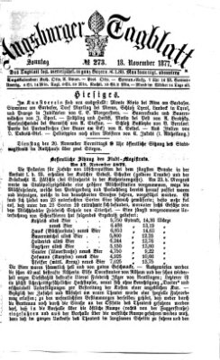 Augsburger Tagblatt Sonntag 18. November 1877