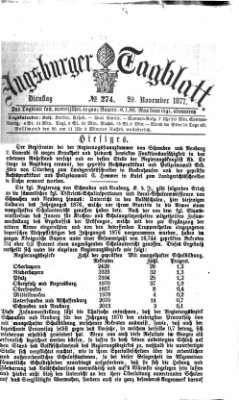 Augsburger Tagblatt Dienstag 20. November 1877