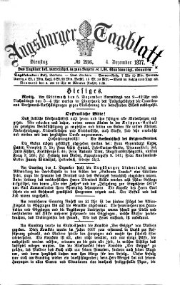 Augsburger Tagblatt Dienstag 4. Dezember 1877